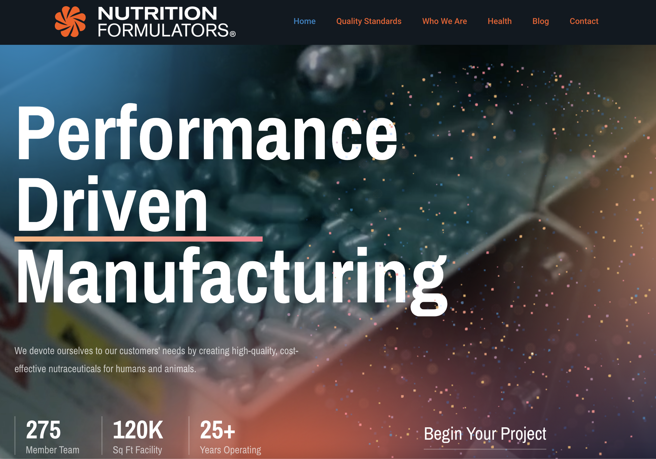 Nutrition Formulators website by Imperium Marketing Solutions